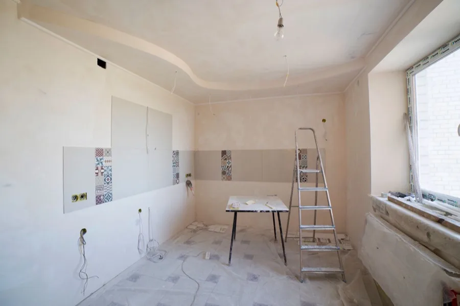 Verbouwproject van Hendriks en Zoon, interieur in aanbouw