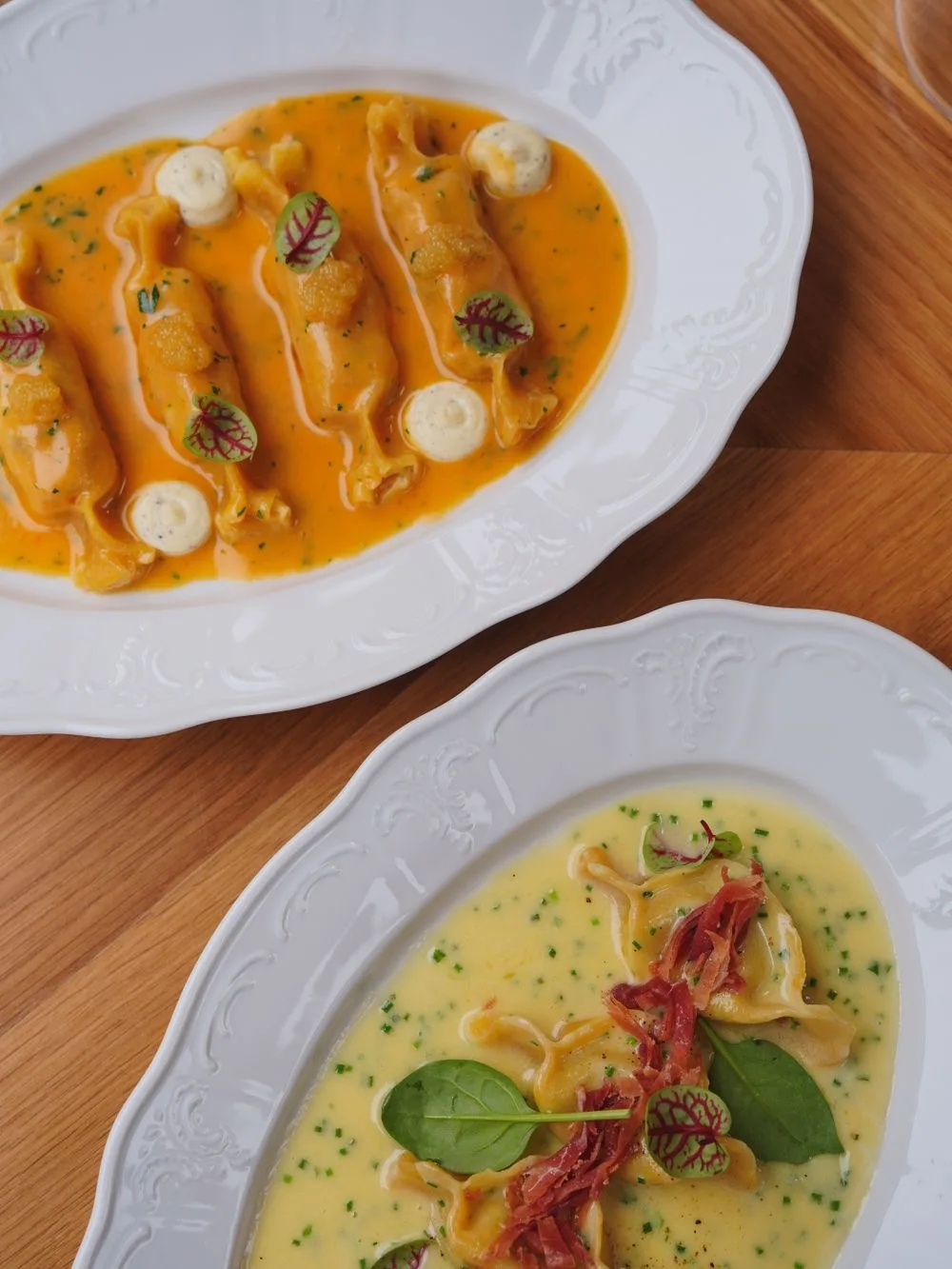 Ravioli geserveerd bij Osteria Fiore